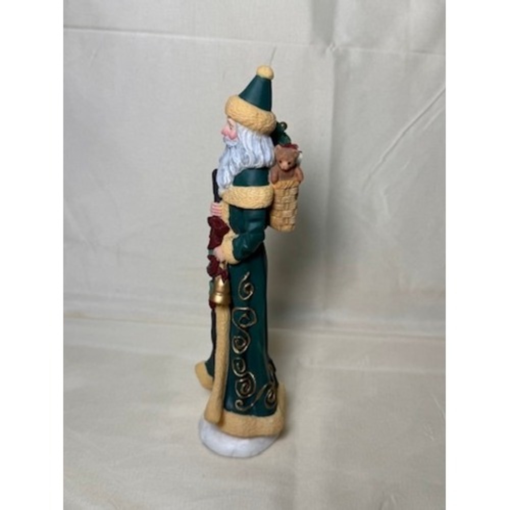 Lenox Vintage Santa Claus Figurine Green Gold Robe Staff Bell 8.5 Inch EUC 1996 - Picture 2 of 8